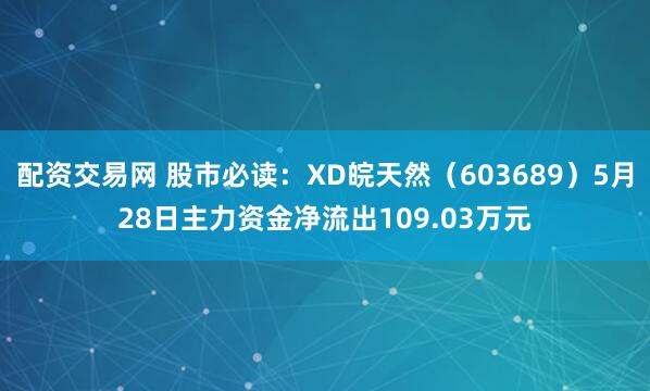 配资交易网 股市必读：XD皖天然（603689）5月28日主力资金净流出109.03万元